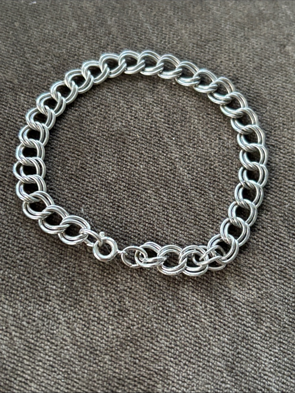 Sterling Silver CHARM BRACELET Real Solid Silver Fine Jewelry 7.5” Vintage 1950’